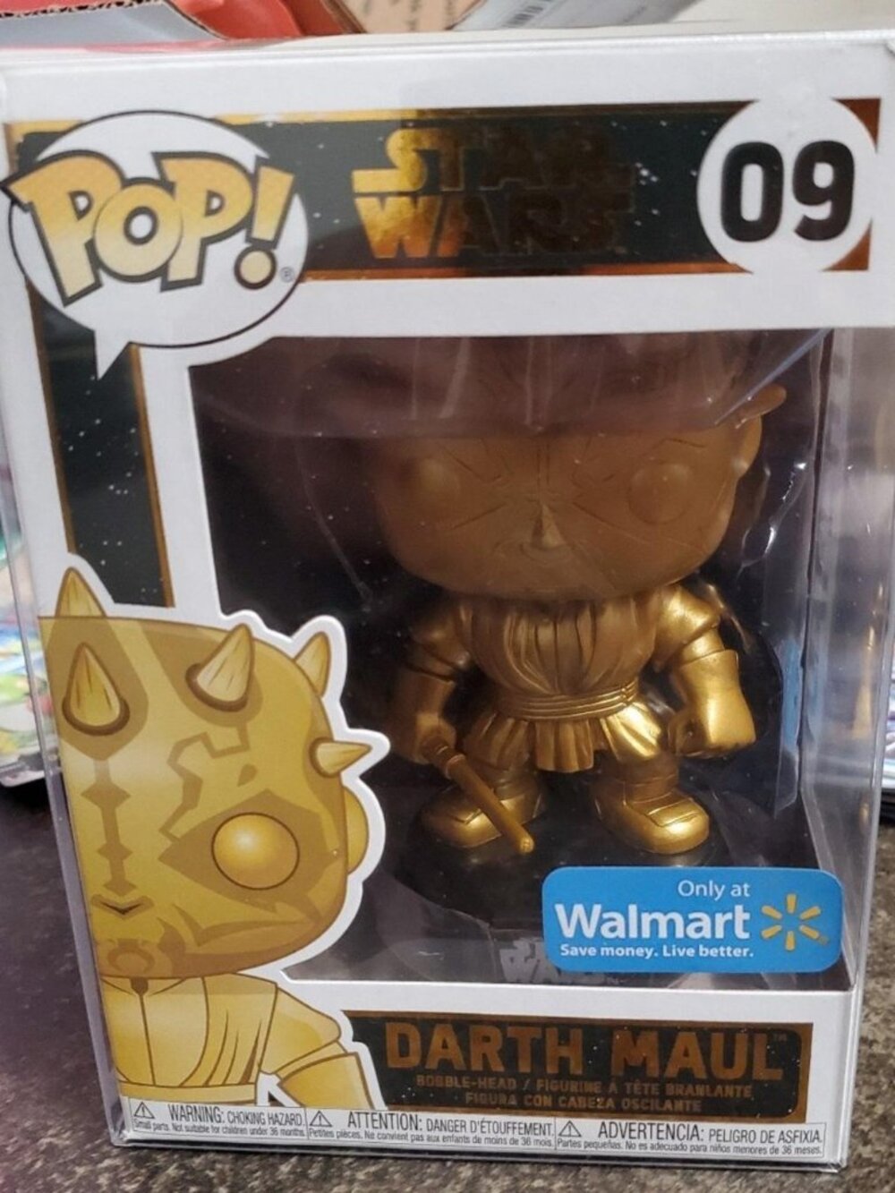 Star Wars Darth Maul Target Exclusive Gold Metallic Gold Print Funko Pop